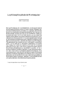La philosophie pénale de Montesquieu*