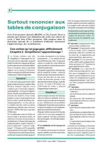 Conjugaison horizontale Surtout renoncer au tableau de