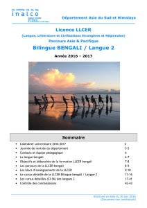 Formation Bengali licence LLCER bilingue 2016-2017