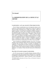 la modernisation de la chine et le monde
