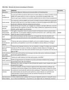 IMFx DSAx -‐ Glossaire des termes economiques et financiers