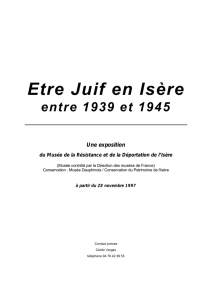 Etre Juif en Isère - Musée de la Résistance et de la Déportation de l
