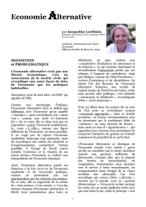 Economie Alternative - Jacqueline Lorthiois