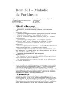 o Item 261 – Maladie de Parkinson