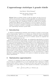 L`apprentissage statistique `a grande échelle