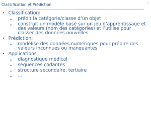 Classification, prédiction et caractérisation
