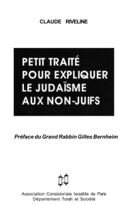 CLAUDE RIVELINE Préface du Grand Rabbin Gilles Bernheim