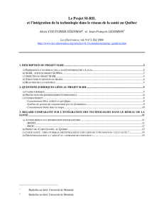 Le Projet SI-RIL et l`intégration de la technologie