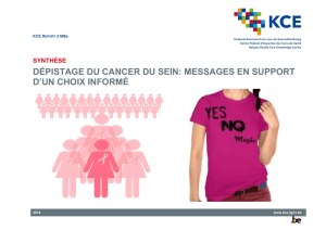 Dépistage du cancer du sein: messages en support d`un