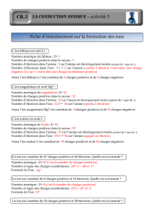 Fiche d`entraînement sur la formation des ions CH.3 LA