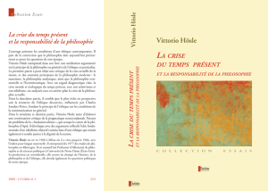 La crise du temps présent et la responsabilité de la philosophie.