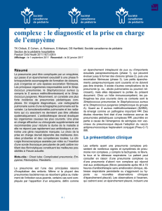 La pneumonie pédiatrique complexe : le diagnostic et