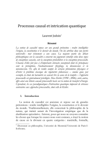Processus causal et intrication quantique