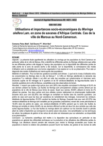 Utilisations et importances socio-économiques du Moringa oleifera