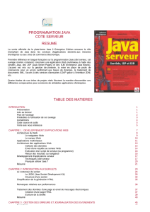 programmation java cote serveur resume table des matieres