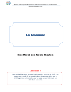 Economie Monétaire - UVT e-doc - Université Virtuelle de Tunis