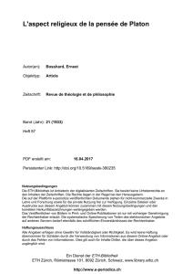 L`aspect religieux de la pensée de Platon - E