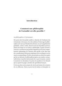 Comment une philosophie de l`actualité est