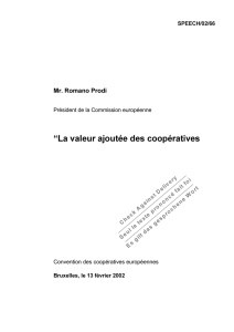 ³La valeur ajoutée des coopératives