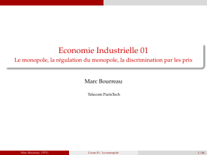 Economie Industrielle 01 - Le monopole, la régulation du monopole