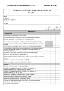 Livret de connaissances et de compétences CP