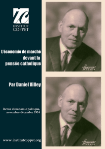 L`économie de marché devant la pensée catholique