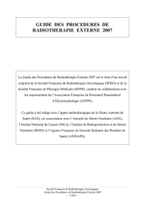 Guide des Procédures de Radiothérapie Externe 2007