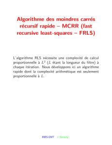 Algorithme des moindres carrés récursif rapide – MCRR (fast