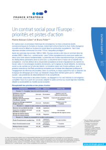 Un contrat social pour l`Europe : priorités et pistes