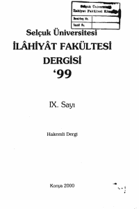 ILAHIYAT FAKULTESI DERGiSi