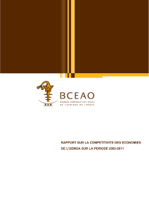 Rapport sur la compétitivité des économies de l`UEMOA sur