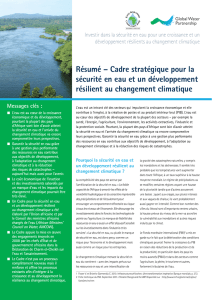 Cadre stratégique pour la sécurité en eau et un développement