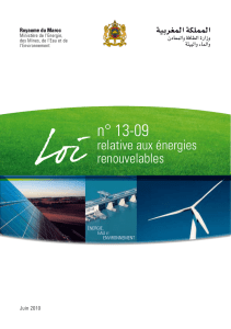 Loi n° 13-09 relative aux énergies renouvelables, promulguée par