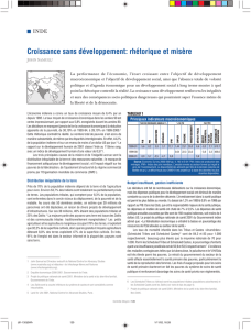 Croissance sans développement: rhétorique et misère