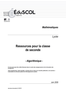 Ressources pour la classe de seconde