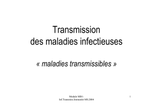 Transmission des maladies infectieuses « maladies transmissibles »