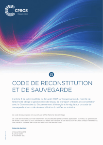 code de reconstitution et de sauvegarde