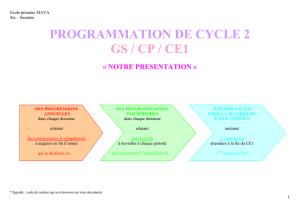 PROGRAMMATION DE CYCLE 2 GS / CP / CE1