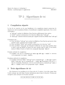 TP 2 : Algorithmes de tri