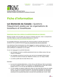 ACPPU Fiche d`information - Loi électorale du Canada