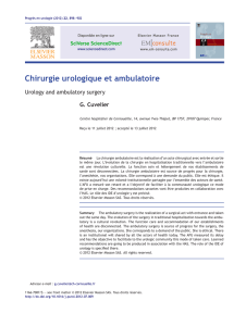 Chirurgie urologique et ambulatoire