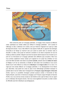 Le langage publicitaire : une approche sémiologique et didactico
