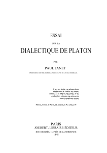 Essai sur la dialectique de Platon