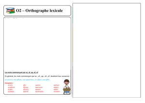 O2 – Orthographe lexicale