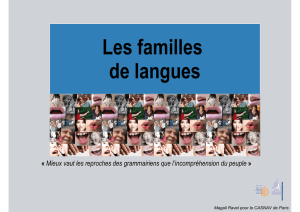 Les familles de langues - Français Langue Seconde