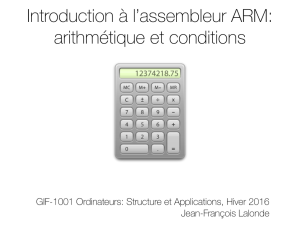 12. ARM -- arithmétique et conditions.key