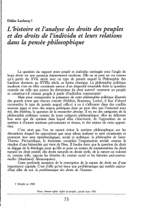 L`histoire et l`analyse des droits des peuples et des droits de l