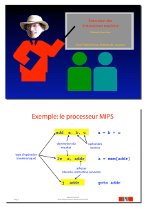 Exemple: le processeur MIPS