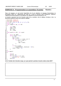 EXERCICE A : Programmation en assembleur (5 points