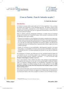 l`eau en tunisie : faut-il s`attendre au pire ? - cemi